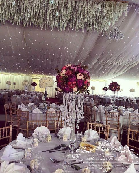 Parti dekorasyonu 70cm boyunda kristal düğün merkezinde akrilik çiçek standı merkezi masa etkinliği evlilik 10 pcs/lot
