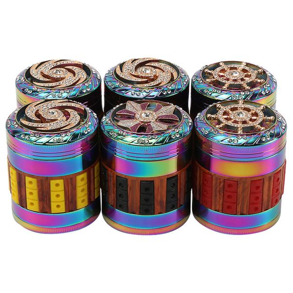 Smerigliatrici da fumo stile nautico In stock Placcatura da 63 mm Smerigliatrice manuale a 5 strati Herb Tobacco Grinder