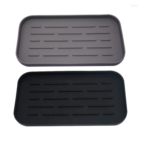 Tapetes de mesa 1 bandeja de drenagem de silicone para pratos para pratos de água de água frutas de pia de cozinha vegetal placa de placas de sponge slop bloco