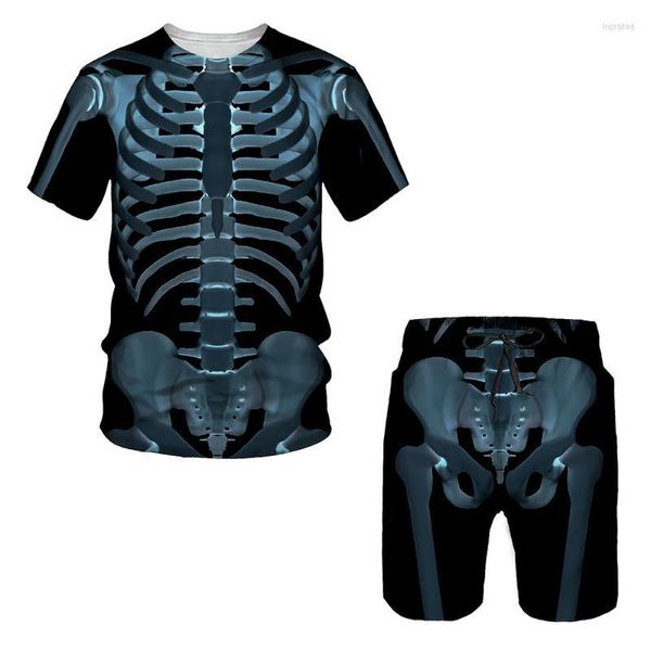 Erkekler Trailtsits Erkekler 3D baskılı korku iskeleti komik t-shirt üstleri tees çocuk erkek kız unisex t gömlek yaz moda gündelik erkek kadın