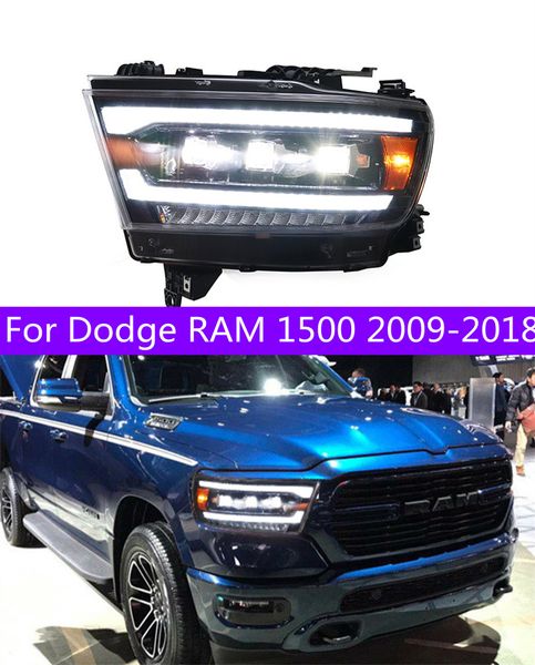 Светодиодная фара для Dodge RAM 1500 2009-20 18 фар RAM 2500 DRL указатель поворота, противотуманные фары, фара дальнего света