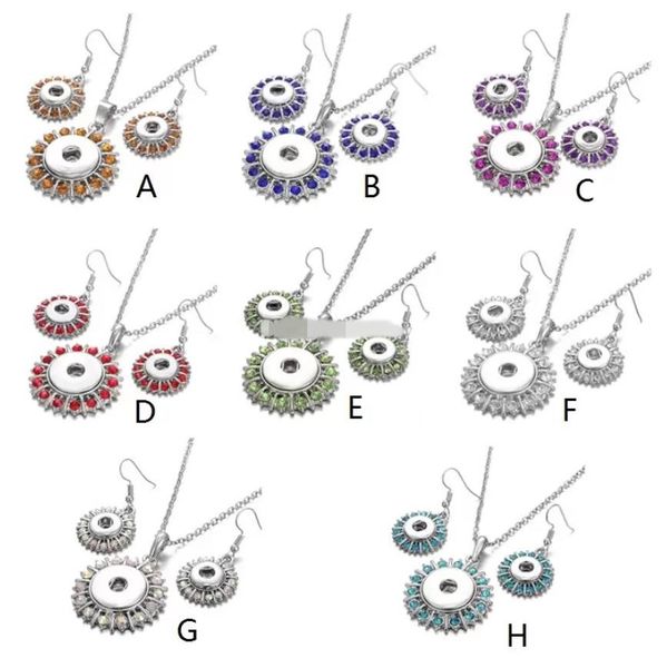 Earrings Colar NOOSA Crystal Snap Button Jewelry Conjunto de j￳ias Mini Brincos de 12 mm para mulheres Bohemia Drop entrega 2021 DHP9V