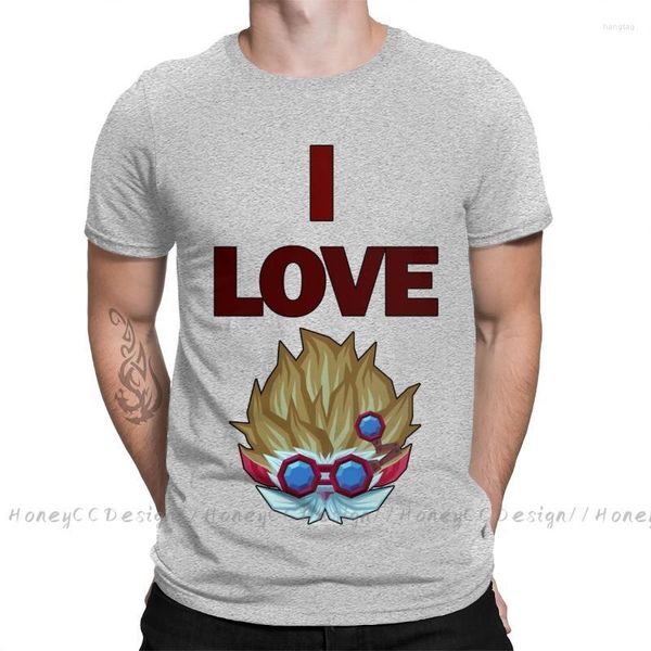 T-shirt da uomo Camicia Abbigliamento da uomo Arcane League Of Legends T-shirt animata I Love Heimerdinger Moda unisex Manica corta TShirt Sciolto