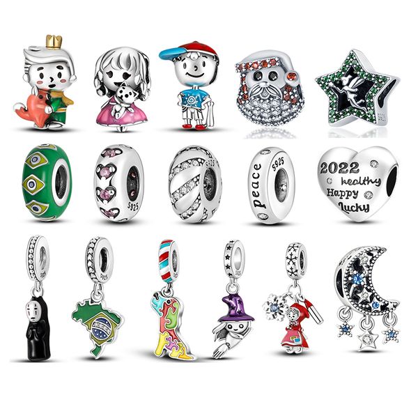 925 Silber Charm Bead für Pandora Charms Armband Farbe Faceless Man Prince Little Girl Charms Ciondoli DIY Feine Perlen Schmuck