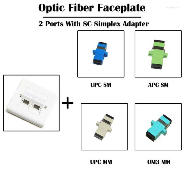 Glasfaserausrüstung 20 Stück 1 Port SC Simplex Frontplatte mit UPC/APC-Adapter SM Single Mode MM Multi Ethernet FTTH FTTD