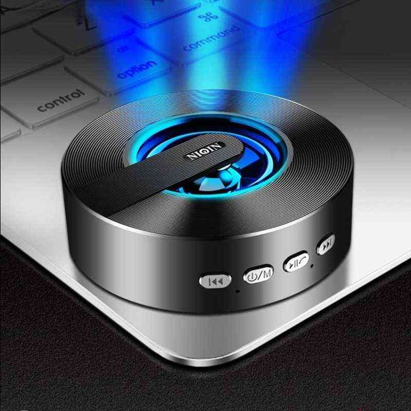 Alto -falantes portáteis alto -falante Bluetooth sem fio Mini portátil portátil aço de aço de aço de aço de aço doméstico Subwoofer de áudio home weChat t220831