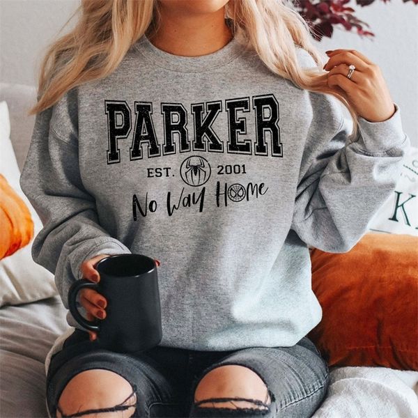 Bayan Hoodies Tişörtü No Way Home Superhero Sweatshirt Parker Est 2001 Stark Industries Peter Parker Hoodie Vintage Tom Holland Crewneck Tişörtü 220831