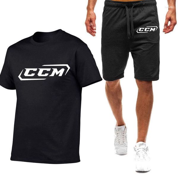 Treno masculino Men's Men's Summer masculino CCM Impressão casual Camiseta esportiva ao ar livre Plus Size Sport Smorts respiráveis ​​rápidos e respiráveis