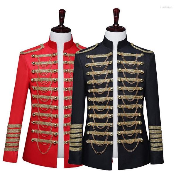 Ternos masculinos Blazers masculinos de estilo europeu Court Desempenho Top Militar Vestido Militar Partido Casado Casado Roupas para Homens