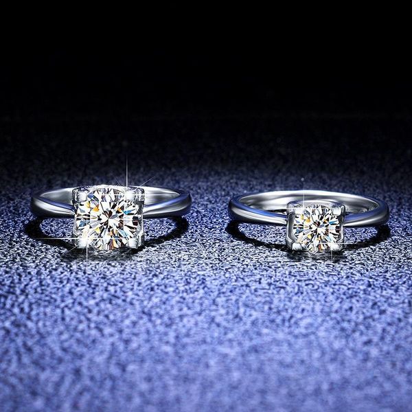 Küme halkaları Sterling gümüş 2ct d renk moissanit nişanları kadınlar için parlak halka kalp okları mükemmel kesim elmas mücevher