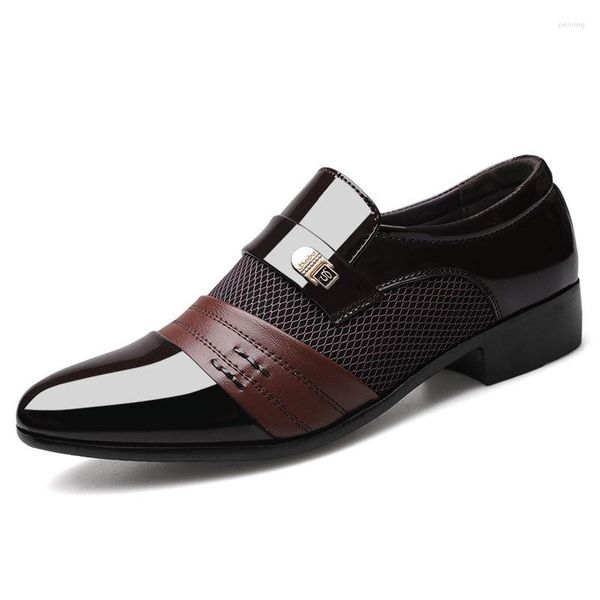 Sapatos de vestido homens sapato de couro preto para luxo plus size festa escritório negócios casuais mocassins zapatos de vestir hombre
