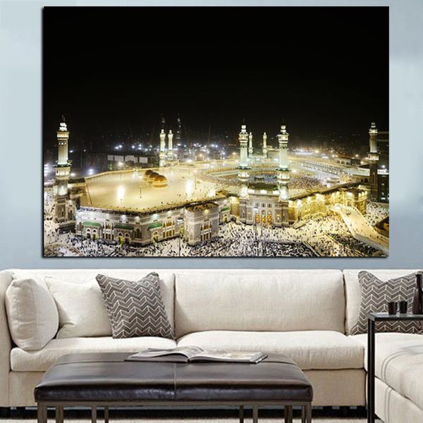 HD Print Pilrimage to Mecca Wall Canvas Картина религиозная архитектура Mecca Faith Europe Cuadros Pover Poster для гостиной