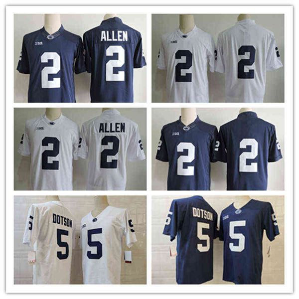 Abbigliamento da football americano da college Abbigliamento da football americano da college NCAA 2022 Maglia da calcio Penn State Nittany Lions 2 Marcus Allen 5 Jahan Dotson 9 TRACE McSORLEY 14 Sea