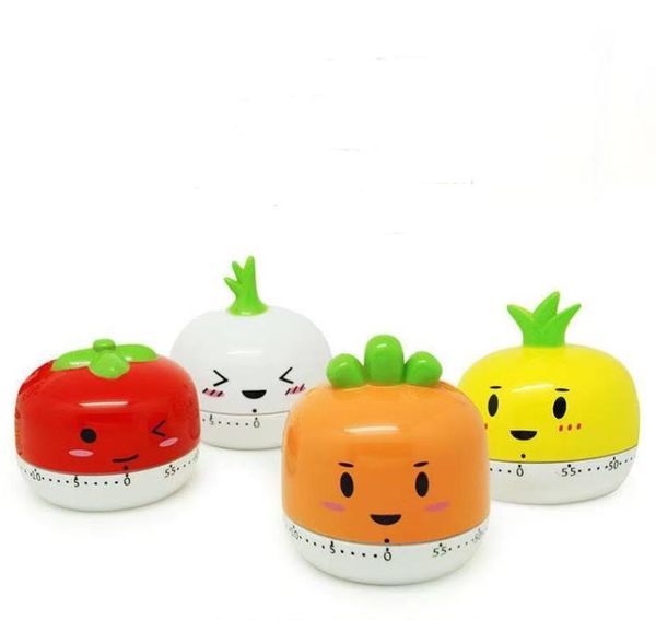 50 pz Cartoon Creativo Carota Pomodoro Timer Da Cucina Sveglia Meccanica 360 Gradi Set Tempo Promemoria Conto Alla Rovescia Strumenti di Cottura SN4124