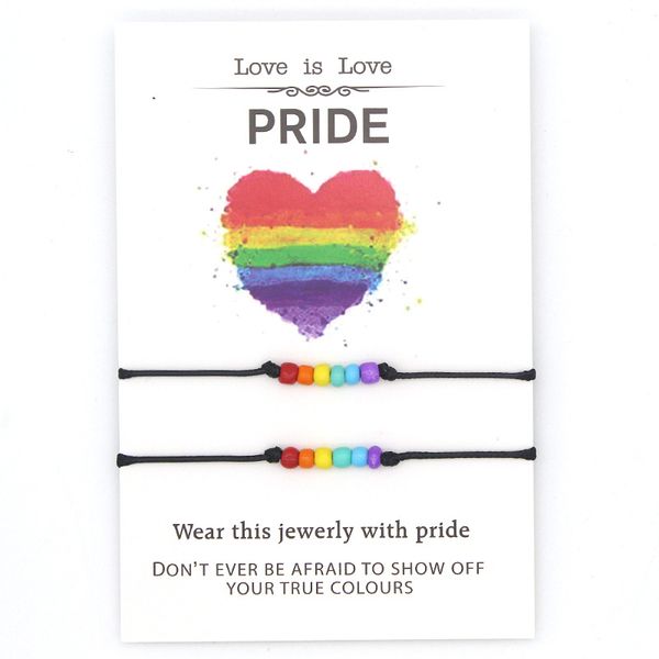 Card Designer Charms Bracciali Personalità Rainbow Color Rice Beads String Beads Knitting Couple Bracciale regolabile