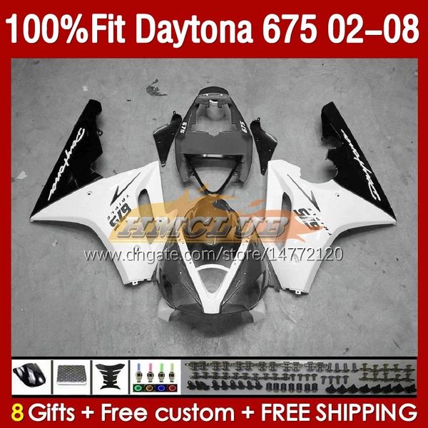 OEM CARINGS для Daytona675 Grey White 2002 2003 2004 2005 2006 2007 2008 Bodywork 148no.86 Daytona 675 R CC 675R 02 03 04 05 06 07 08 675cc 02-08