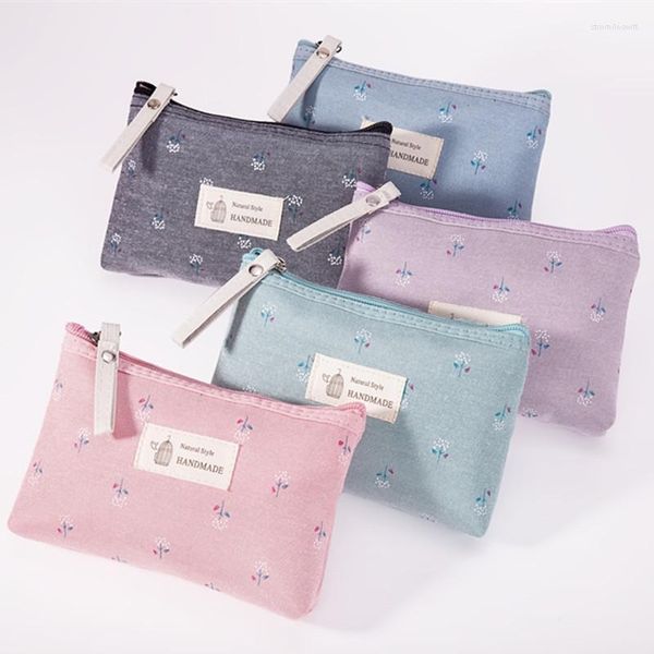 Borse portaoggetti Borsa da toilette portatile alla moda Dolce floreale Borsa per cosmetici in tela colorata Articoli vari da viaggio Organizer Beauty Pouch 1PC