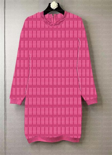 Vestidos femininos de malha 3D saia elegante com carta festa vestido de manga comprida feminino bom elástico moda sólida