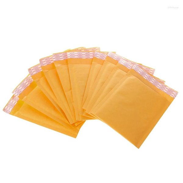 Hediye Sargısı 83xc 10 PCS Kraft Bubble Postalar Sarı Yastıklı Posta Çantaları Kağıt Zarflar