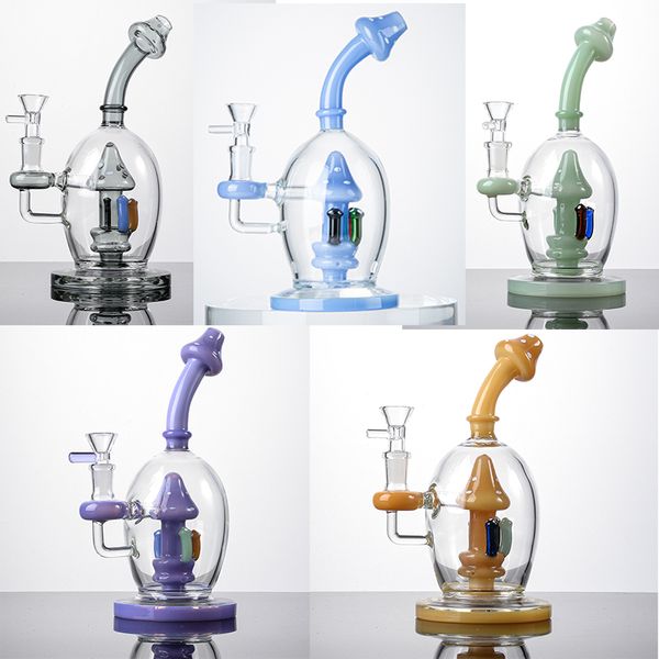 Heady pyrex cam bonglar kalın top tarzı nargile renkli mantar benzersiz dab teçhizatlar duş başlığı perc su boruları duman aksesuarları sigara boru tütün araçları