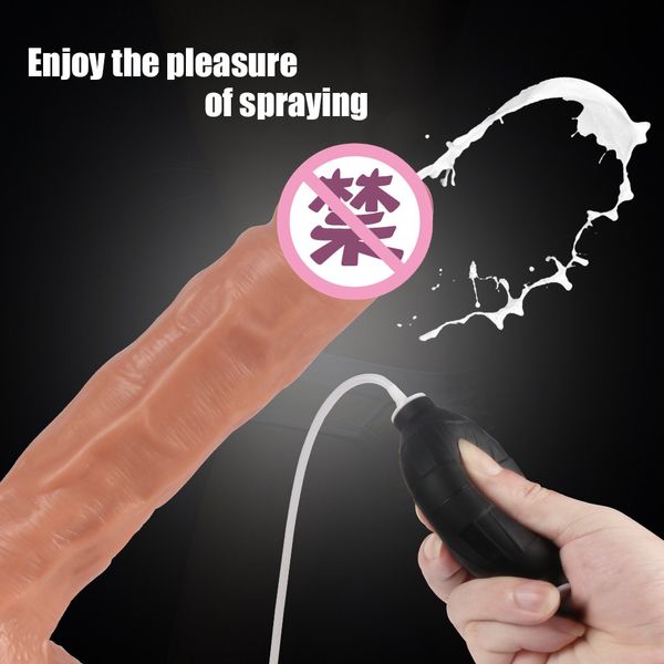 Articoli di bellezza Schizzi Cazzo Ugello del pene Dildo realistico con ventosa DickFor Girl Penisse Silicone Pour Femme Strap On Dlldo per le donne