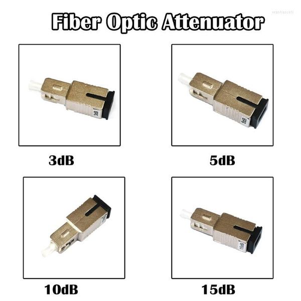 Attrezzatura per fibra ottica 10 pezzi SC Attenuatore da femmina a maschio 3dB 5dB 10dB 15dB SM Single Mode Simplex FTTH Ethernet Networking