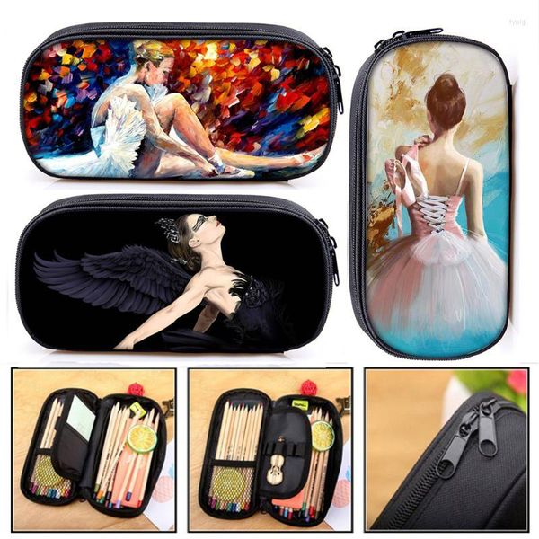 Kosmetiktaschen Cartoon Ballett Tanzen Mädchen Fällen Bleistiftbeutel Kinder Schulbedarf Kinder Box Fall Mädchen Make-up Geschenk