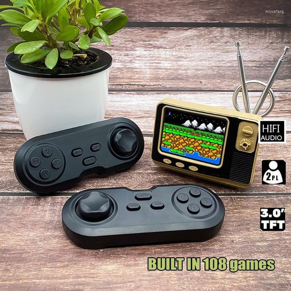 2022Retro Mini-Handheld-TV-Konsole Videospiele für Nes mit 2 Wireless-Controllern 108 verschiedenen AV-Ausgängen