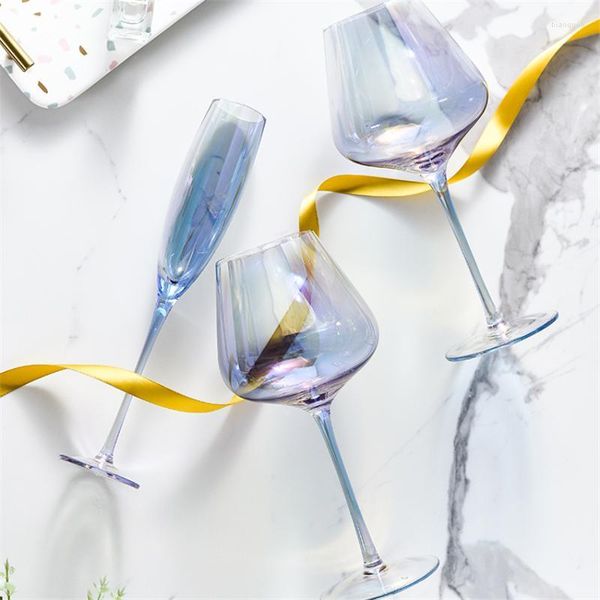 Şarap Gözlükleri Avrupa Kristal Cam Kupa Yaratıcı Renkli Düğün Goblet Brendi Şampanya Ev Dekorasyon Aksesuarları