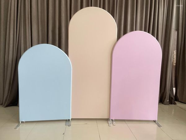 Forniture per feste Colori personalizzati 3 supporti con coperture Fondali ad arco Banner per matrimoni Decorazione per baby shower