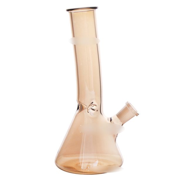 Narghilè Bent Neck Becker Bong Bong per pipa ad acqua marrone chiaro Vetro pesante con ciotola in vetro Downstem 14mm