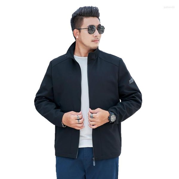 Jackets masculinos L-8xl Autumn Jacket Large Stand Loose Stand Collar Casual Casual Zip Up Hoodie