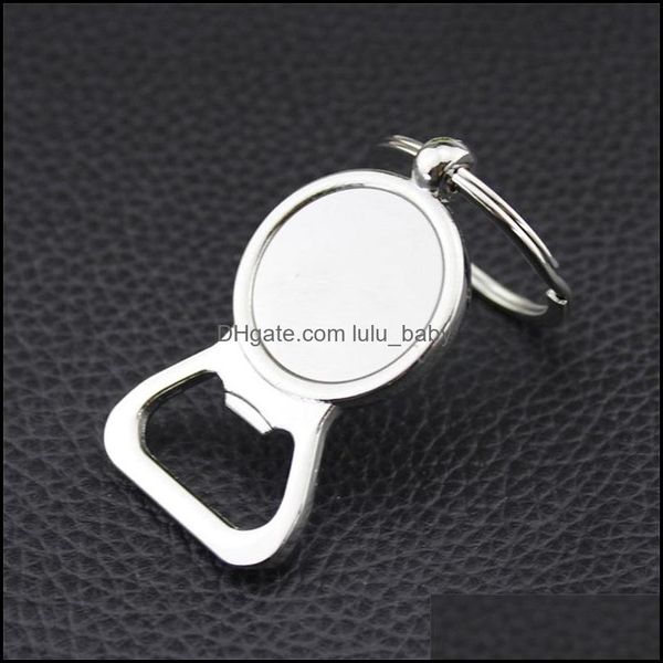 Keychains 10 PCs/Lot Beer Bottle abridor de cerveja Keychain DIY para 25 mm de gays de vidro Cabochon