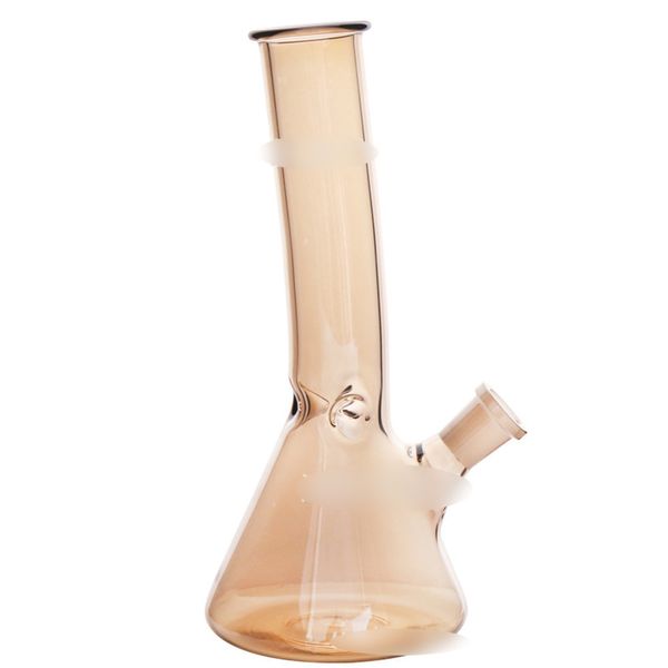 Narghilè Bent Neck Becker Base Bong Bong per pipa ad acqua marrone chiaro Vetro pesante con ciotola in vetro Downstem 14mm