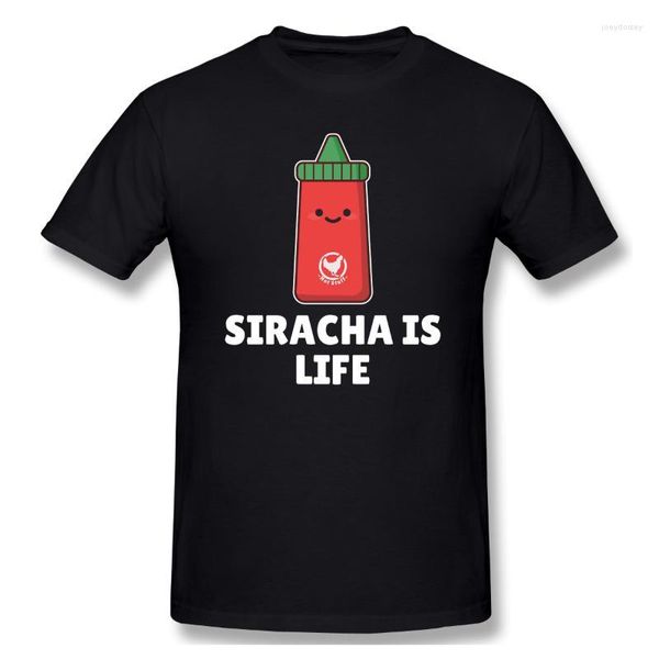 Camisetas masculinas camisetas masculinas sirachas é vida de manga curta básica de manga curta gráfica engraçada r338 tshirt EUA tamanho