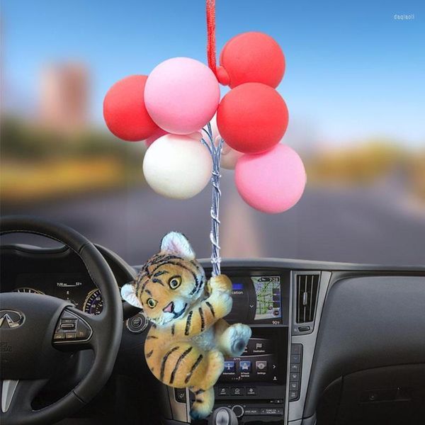 Decorazioni per interni Ciondolo per auto Panda Palloncino rosa Specchietto retrovisore Decorazione Regali Accessori Appesi Auto Ornamenti Charm Automobil B2N5