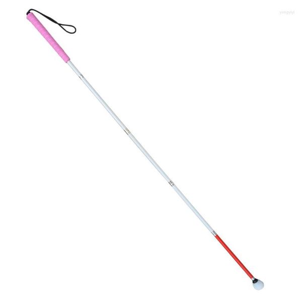 Bastoncini da trekking Bastone cieco in alluminio da 105-155 cm con manico rosa Bastone da passeggio pieghevole rosso riflettente per persone pieghevole 5 sezioni