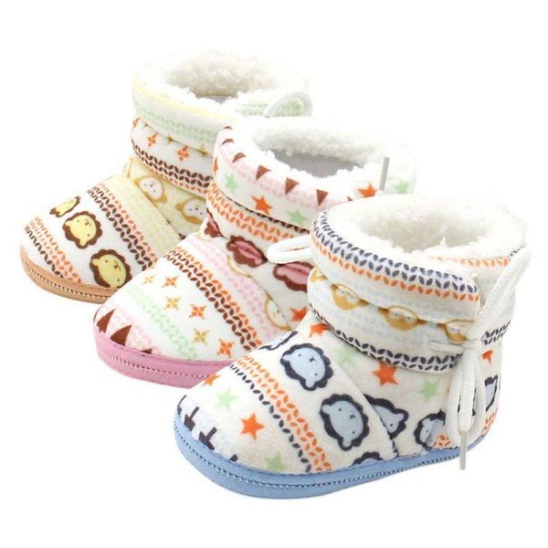 Stivali per bambini Primi camminatori Neonata Scarpe per bambini Caldo pile Bambini Stivali da neve per bambini 3 paia di colori all'ingrosso