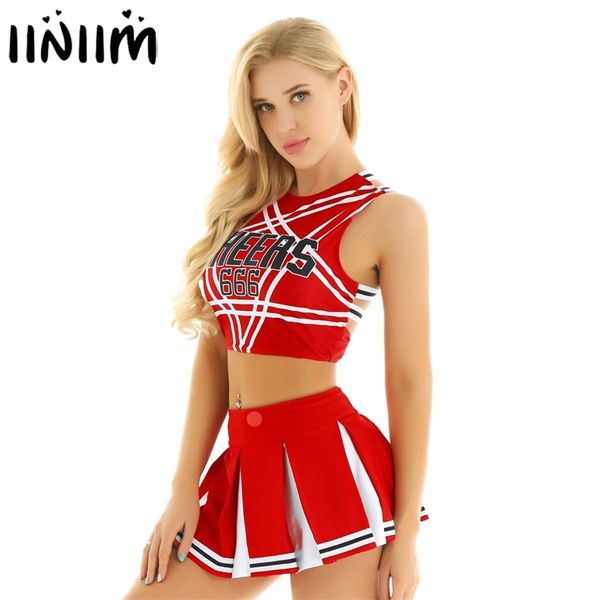 Sexy Set USUK STOCK Frauen Japanische Schulmädchen Cosplay Uniform Mädchen Dessous Gleeing Cheerleader Kostüm Halloween Femme 220830