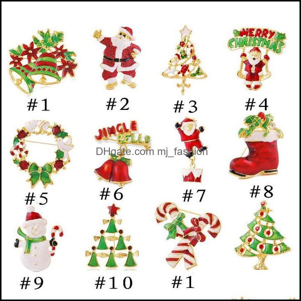 Pinos broches esmalte desenho animado de natal broche pinos árvore Papai Noel Snowman snow bota bota guirlanda cor e areny 312c3 entrega de gota dhyha