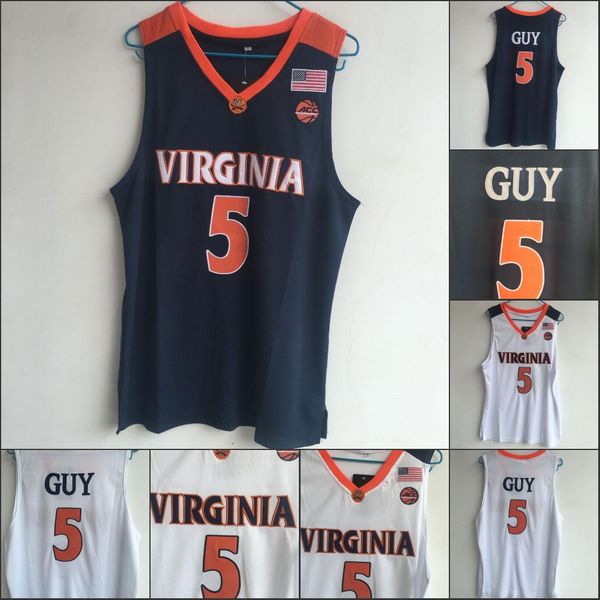 NCAA Virginia Cavaliers 5 Kyle Guy 100 % Stiched High School 55 LORENZEN WRIGHT 25 PENNY HARDAWAY College-Herrentrikots BLAU WHI