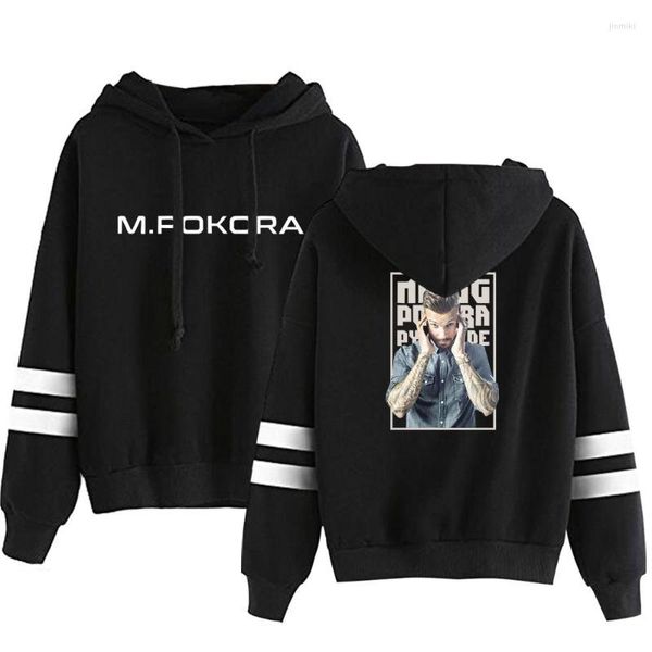 Männer Hoodies Trend Ankunft M. Pokora Logo Mit Barren Ärmeln Sweatshirt Mode Frauen Kleidung Mädchen Tops Schwarz