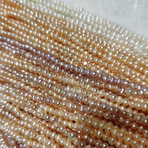 Cara de 2-3-3mm de água doce Colar de pérolas por atacado Diy Strand para jóias artesanais 14,5 polegadas