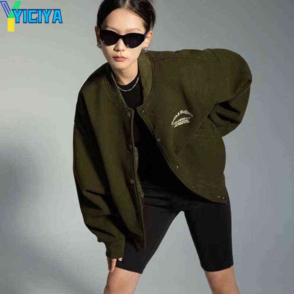 Jaquetas femininas Yiciya Bomber Woman Jacket Varsity Jacket