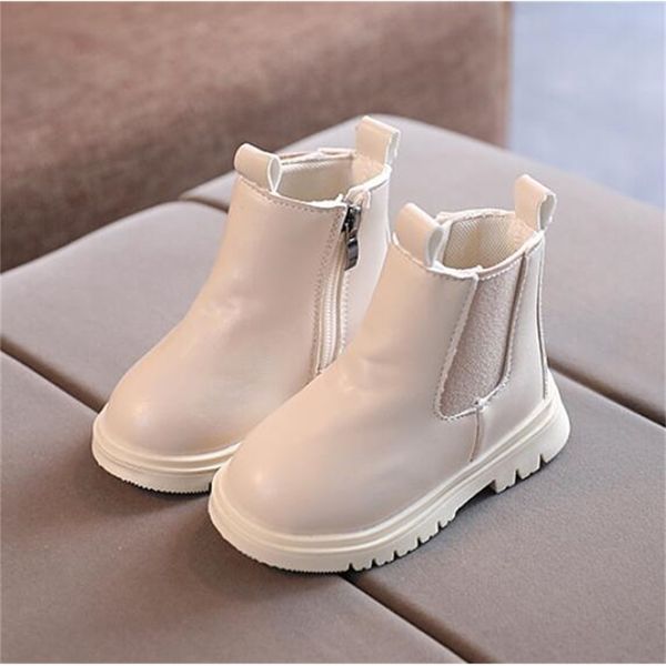 Botas de moda Kids Martin Pu Couro Inverno Sapatos Infantil Princess Girls Anti Slip Foot Snow Snow 110 anos 220830