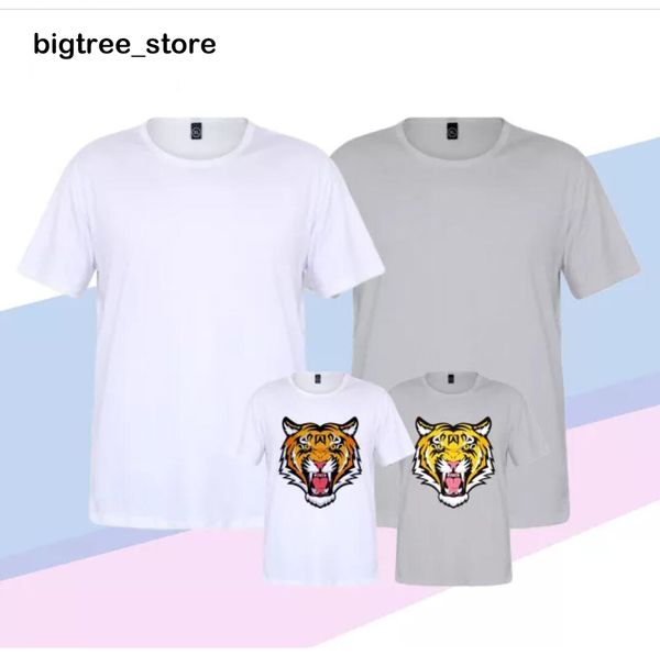 XL Heat Transfer T-Shirt Blank Sublimation T-Shirt Party Supply Modal Gola redonda T-Shirt Manga Curta Branco Poliéster para Crianças Bebés Crianças Juvenis
