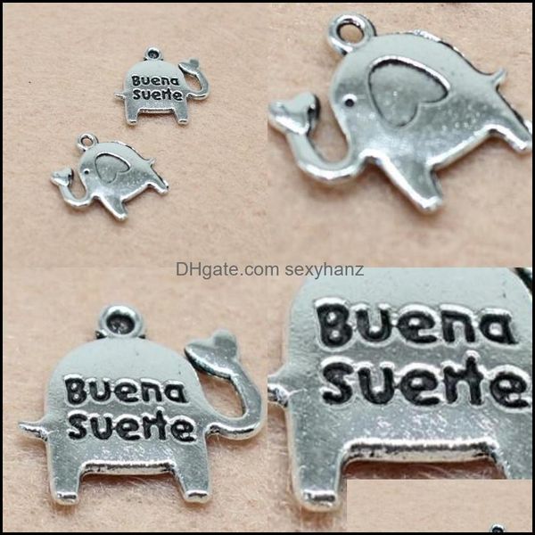 Charms j￳ias retro liga pendente slide encantos do charme de dois lados acess￳rios ingleses acess￳rios de pulseira de elefante de elefante pende sexyhanz dhwaw