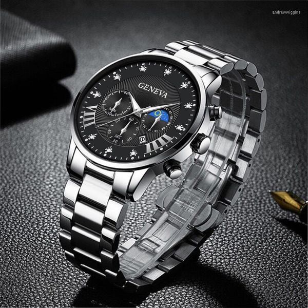 Orologi da polso Top Men Luxury Watches Orologio da uomo in acciaio inossidabile con calendario Business Sport Casual al quarzo per Relogio Masculino