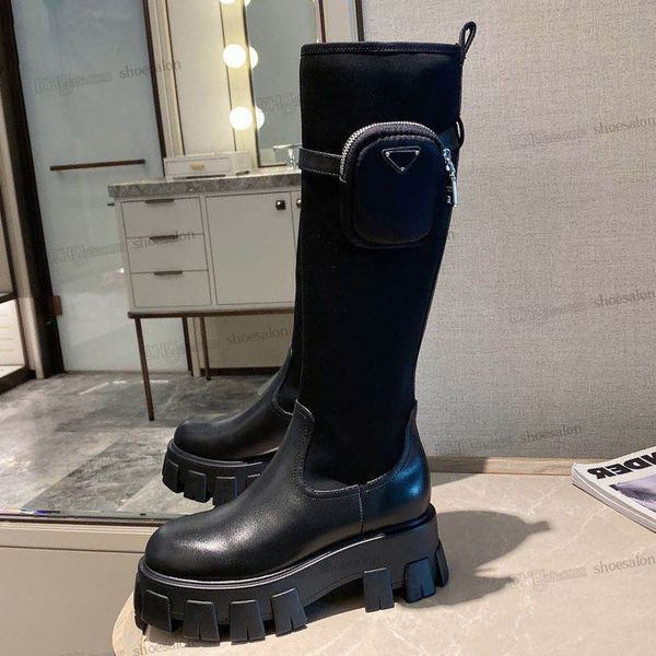 Prado escovado mulheres 2023 botas de topo qualidade designer rois tornozelo martin boot sapatos de couro genuíno cloudbust trovão militar inspirado combate 2b3v