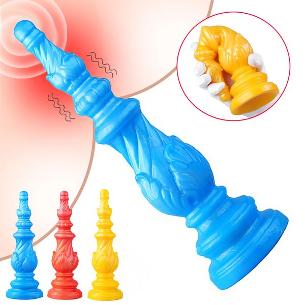 Articoli di bellezza Plug anale in silicone Grande dildo Butt Massaggio prostatico Stimolatore vaginale espanso Donna Uomo Gay Erotico Bdsm Giocattolo prodotto sexy